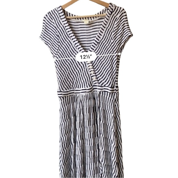 Anthropologie Paladino Maeve blue/ black and white midi stripped dress size S - Picture 10 of 13